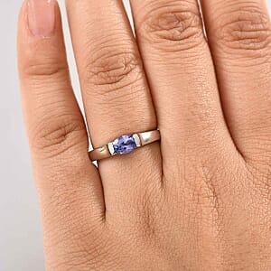 Tanzanite 0.65 ctw Ring in Rhodium Over Sterling Silver (Size 10.0)