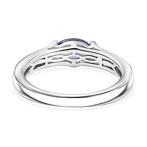 Tanzanite 0.65 ctw Ring in Rhodium Over Sterling Silver (Size 10.0)