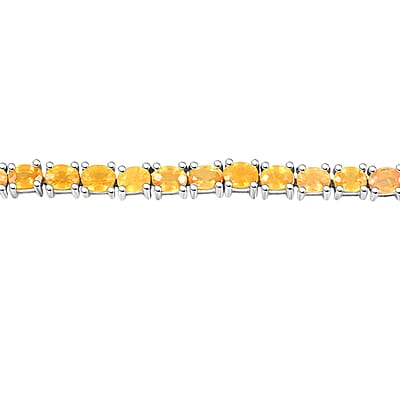 D'Joy Yellow Sapphire 10.80 ctw Bracelet in Rhodium Over Sterling Silv (8.00 In) 