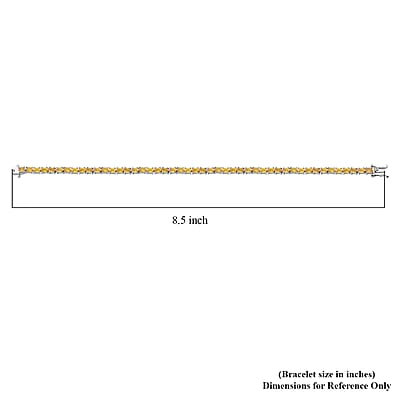 D'Joy Yellow Sapphire 10.80 ctw Bracelet in Rhodium Over Sterling Silv (8.00 In) 