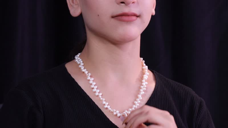 White Freshwater Pearl Oval Shape Bubble Necklace in Rhodium Over Sterling Silver 18 Inches