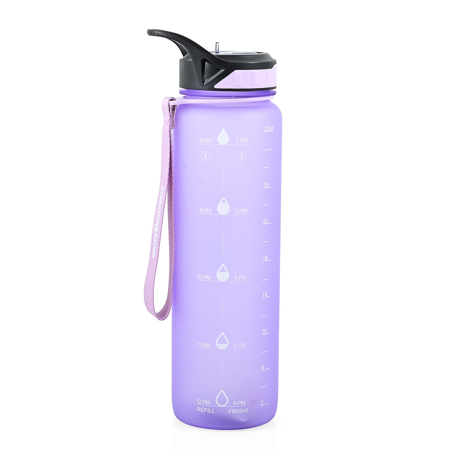 Hydration Nation 32oz Water Bottle with Straw - Purple
