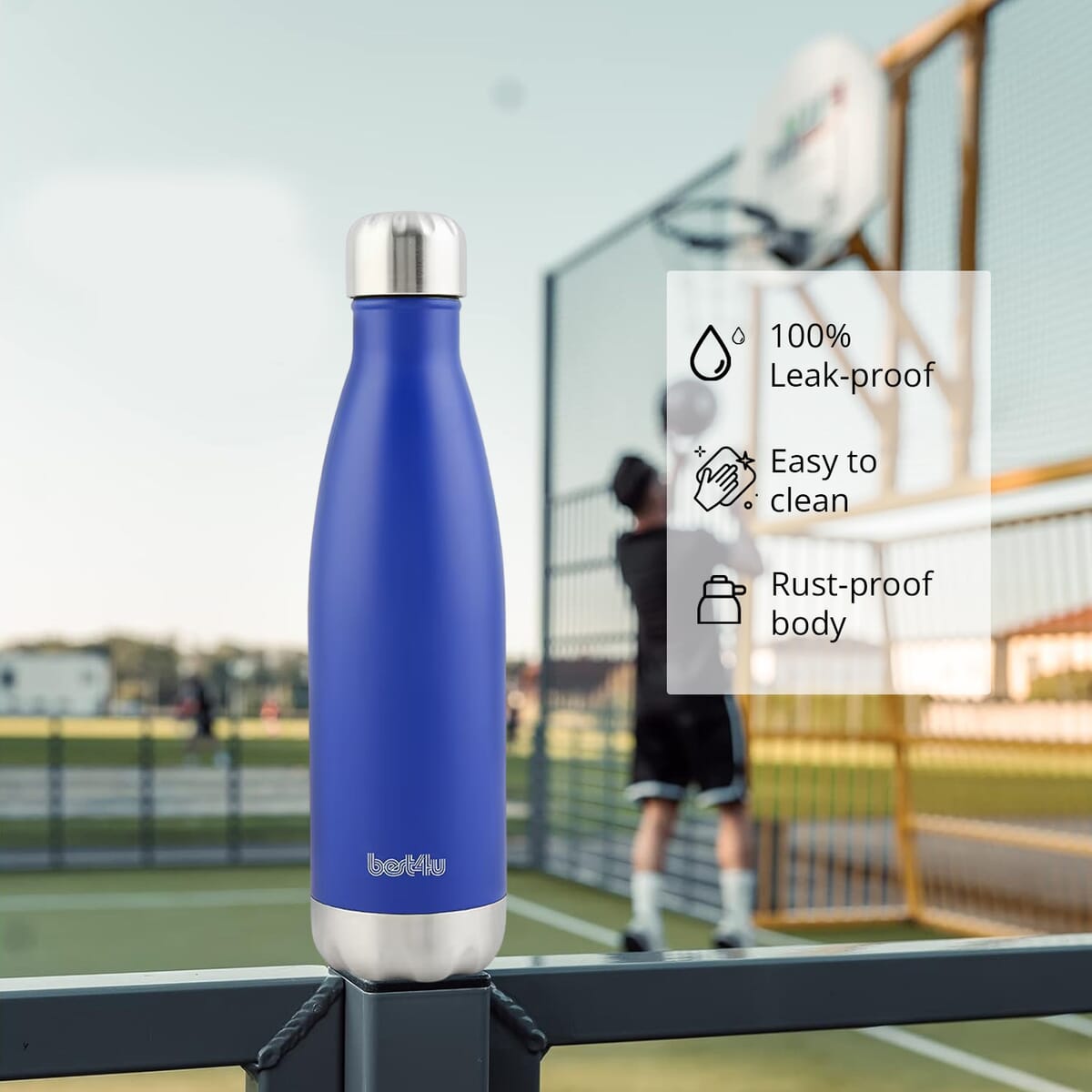 Best 4 U 17oz Insulated Stainless Steel Water Bottle -Blue image number 2