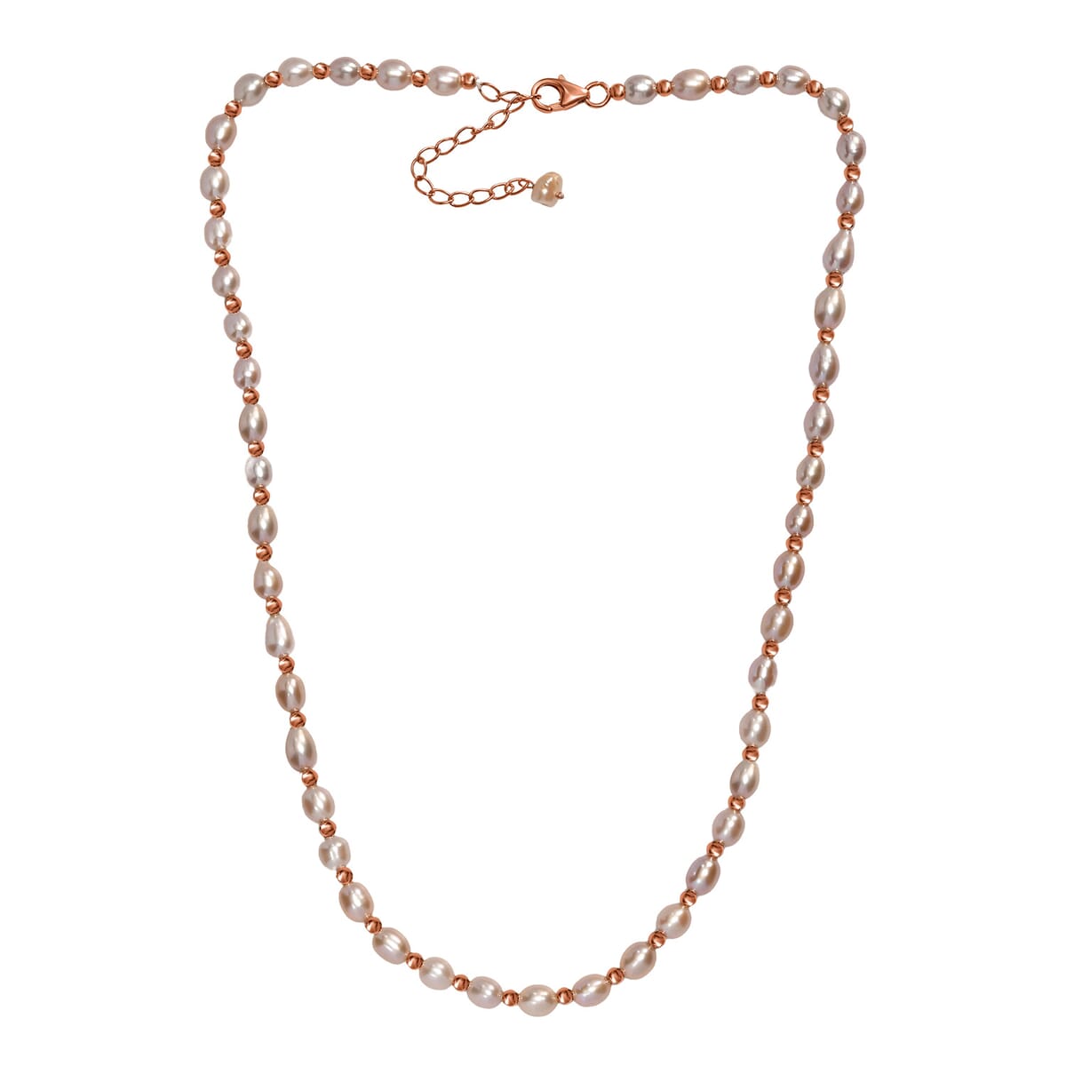 Lavender Pearl Necklace (18 Inches) in 18K Vermeil Rose Gold Over Sterling Silver image number 3