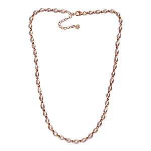 Lavender Pearl Necklace (18 Inches) in 18K Vermeil Rose Gold Over Sterling Silver