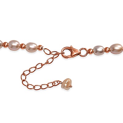 Lavender Pearl Necklace (18 Inches) in 18K Vermeil Rose Gold Over Sterling Silver