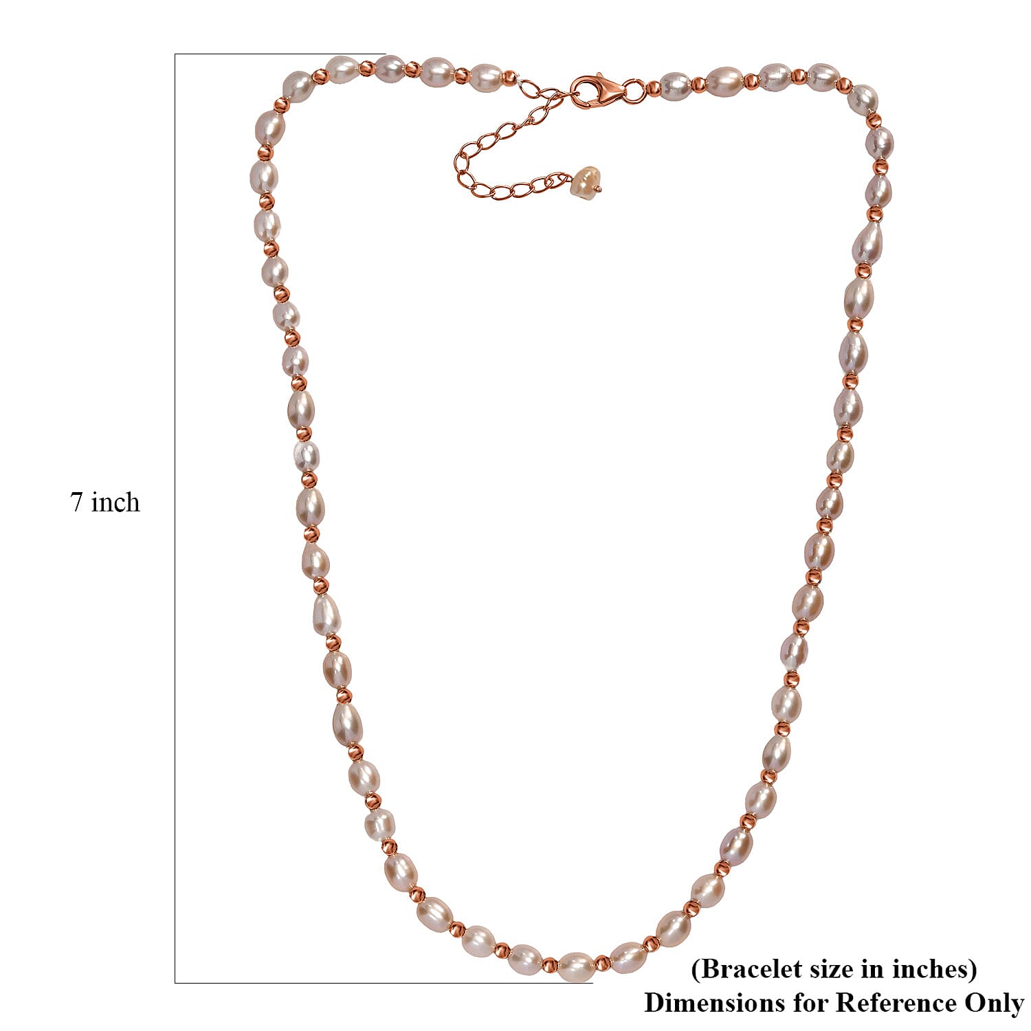 Lavender Pearl Necklace (18 Inches) in 18K Vermeil Rose Gold Over Sterling Silver
