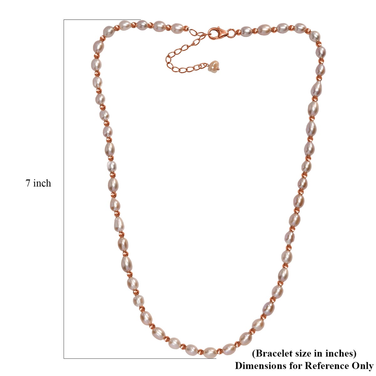 Lavender Pearl Necklace (18 Inches) in 18K Vermeil Rose Gold Over Sterling Silver image number 5