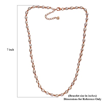Lavender Pearl Necklace (18 Inches) in 18K Vermeil Rose Gold Over Sterling Silver