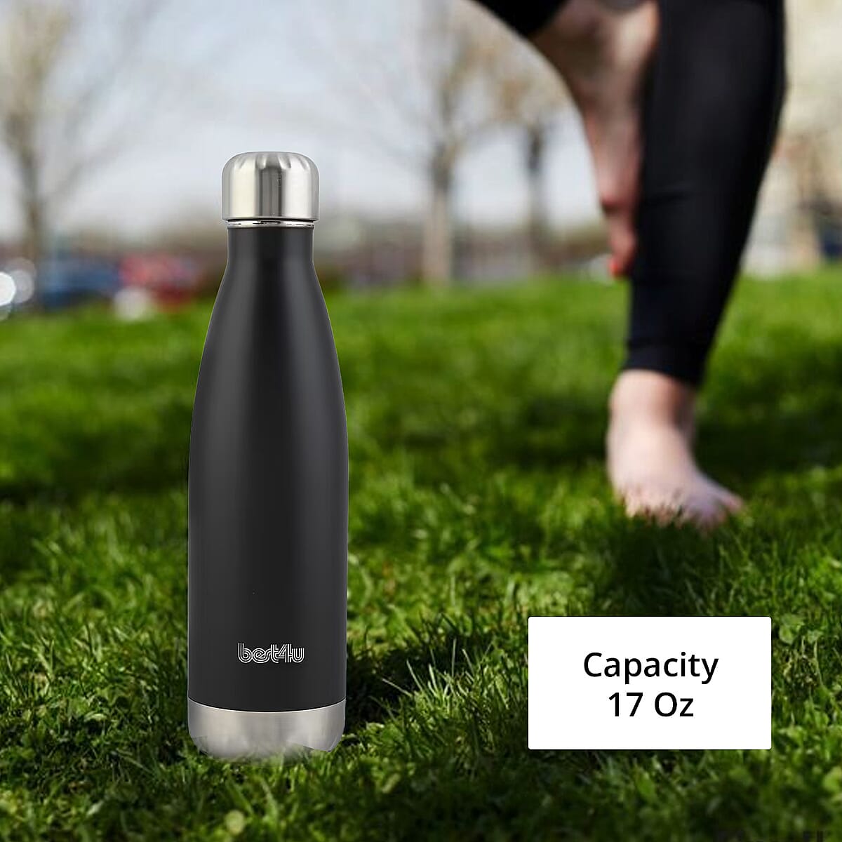 Best 4 U 17oz Insulated Stainless Steel Water Bottle -Black image number 4