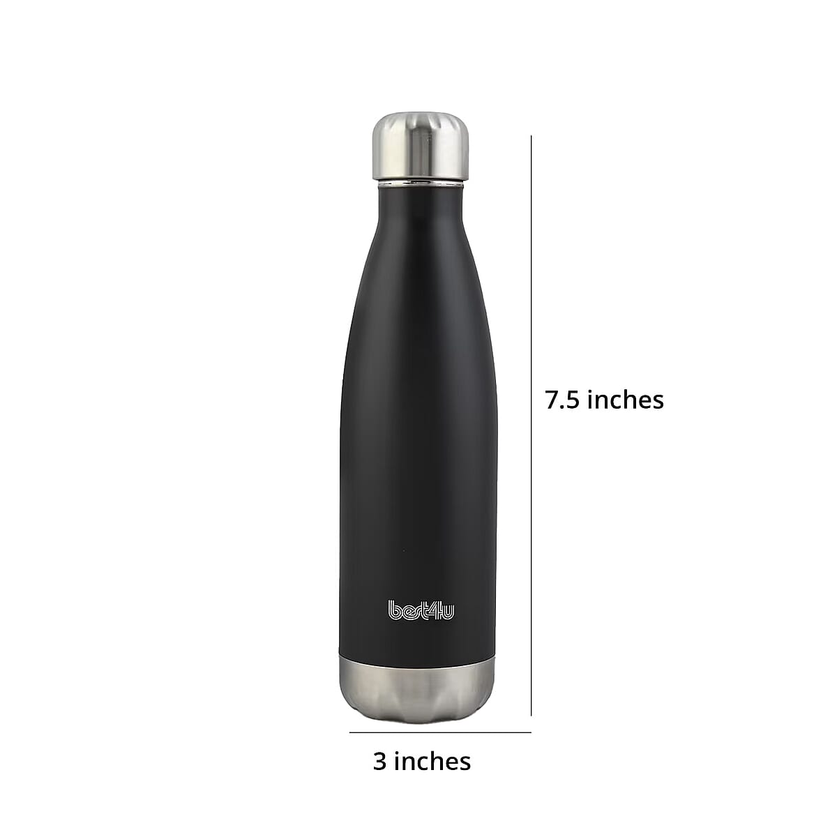 Best 4 U 17oz Insulated Stainless Steel Water Bottle -Black image number 6