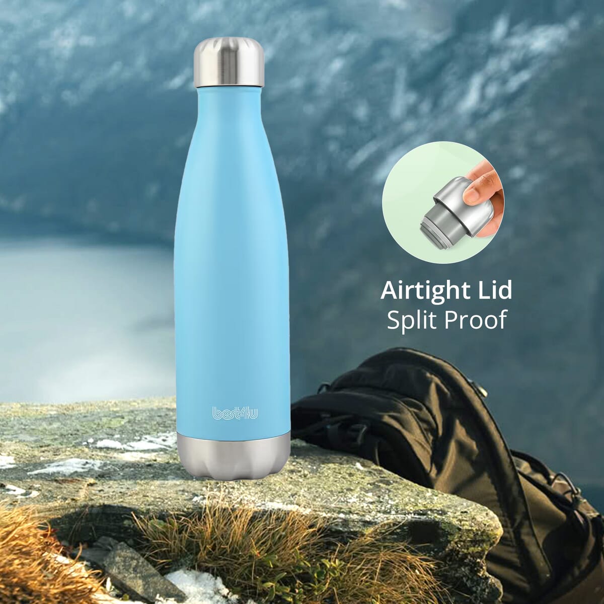 Best 4 U 17oz Insulated Stainless Steel Water Bottle -Teal image number 5