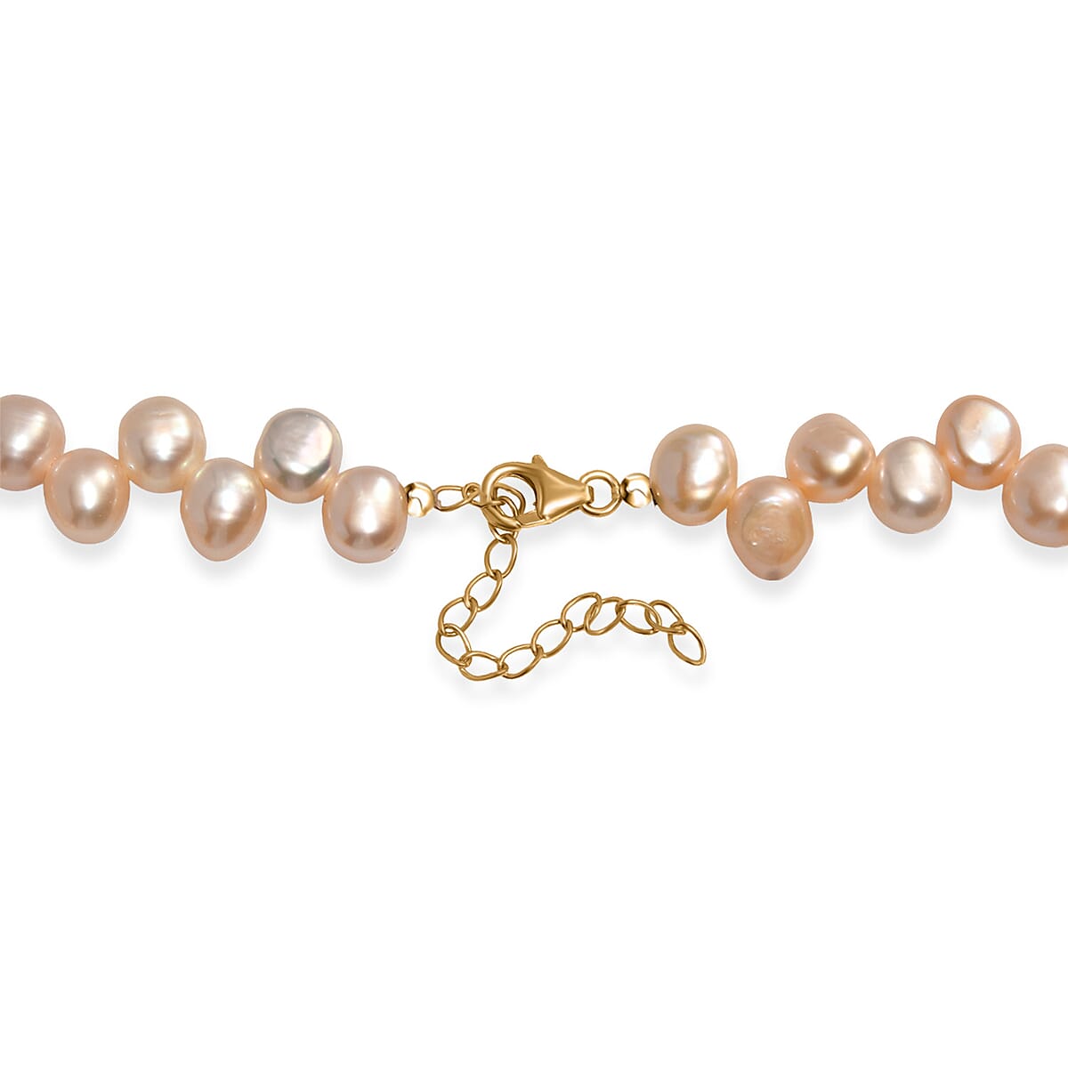 Peach Fresh Water Pearl Bubble Necklace in 18K Vermeil Yellow Gold Over Sterling Silver 18 Inches image number 4