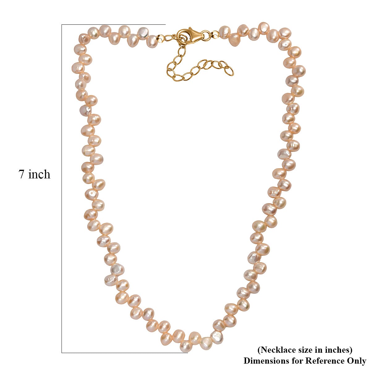 Peach Fresh Water Pearl Bubble Necklace in 18K Vermeil Yellow Gold Over Sterling Silver 18 Inches image number 5