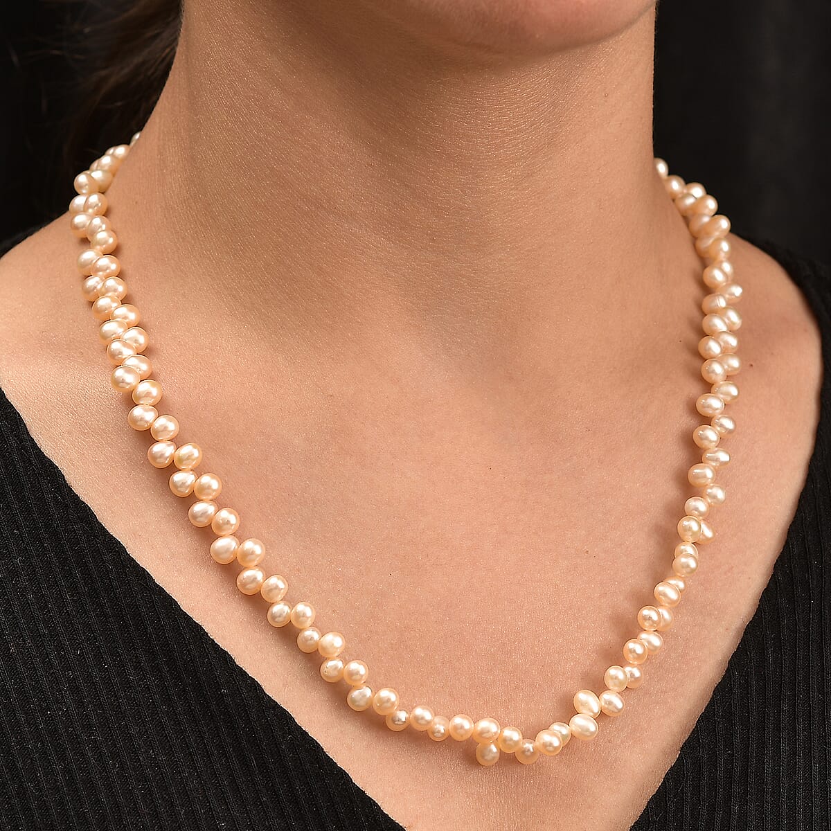 Golden Fresh Water Pearl Dancing Bubbles Necklace in 18K Vermeil Yellow Gold Over Sterling Silver 18 Inches image number 2