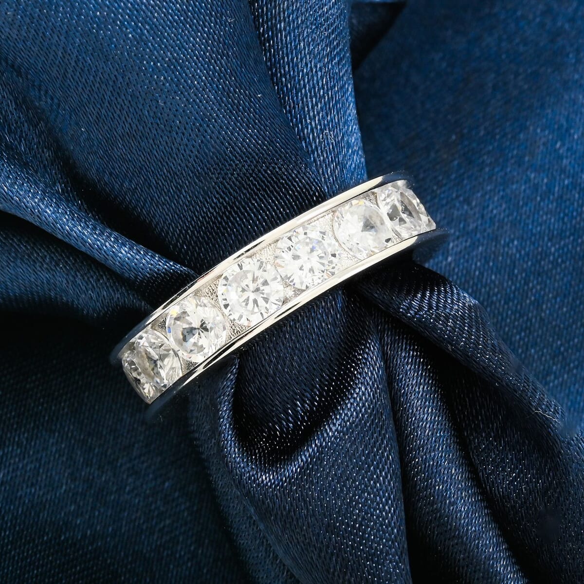 Simulated Diamond 0.60 ctw Ring in Rhodium Over Sterling Silver (Size 10.0)  image number 1
