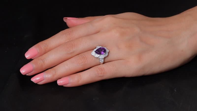 D'Joy Premium Moroccan Rose and White Zircon 3.40 ctw Ring in Rhodium Over Sterling Silver (Size 10.0)