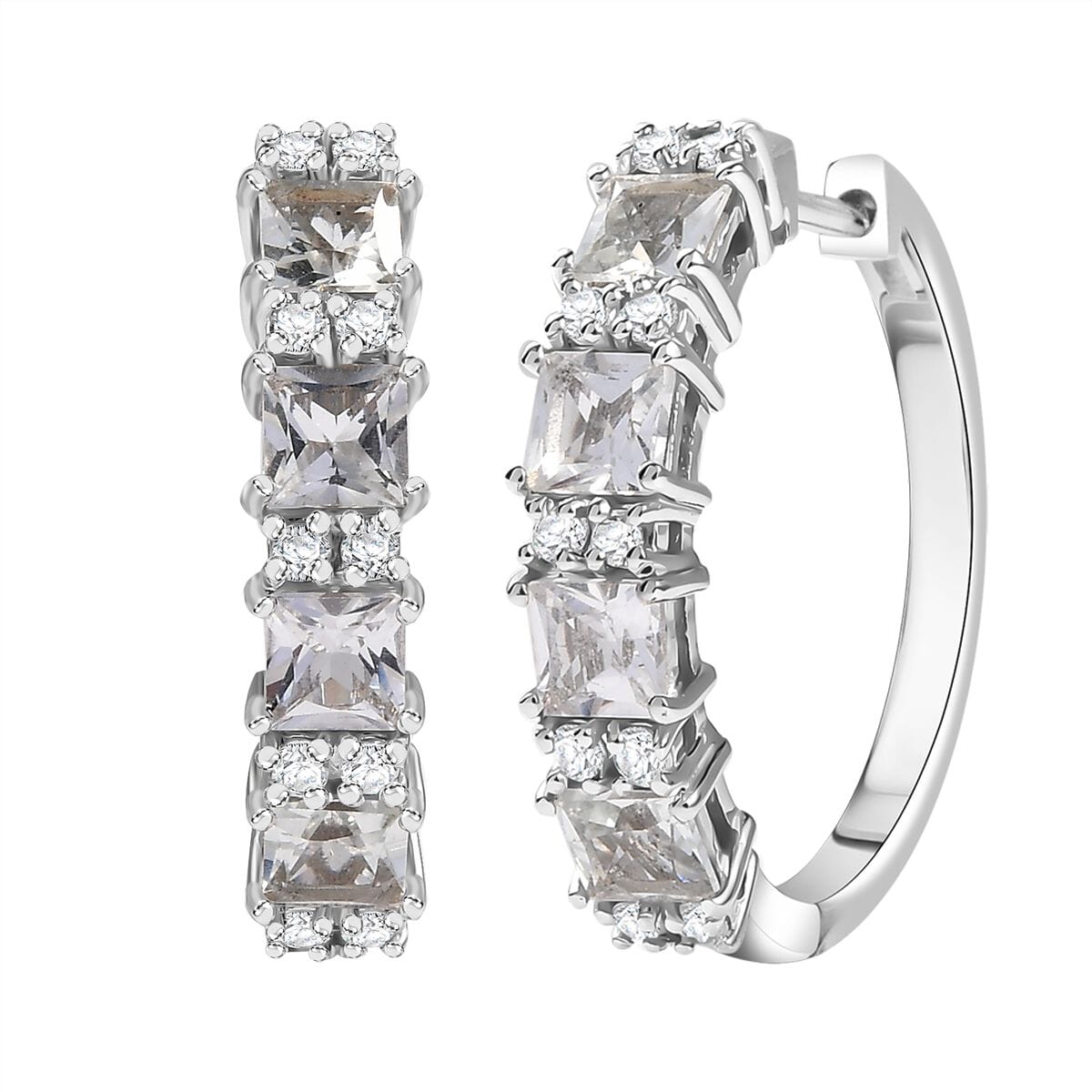 D'Joy Golconda Topaz 3.90 ctw Fancy Earrings in Platinum Over Sterling Silver image number 0