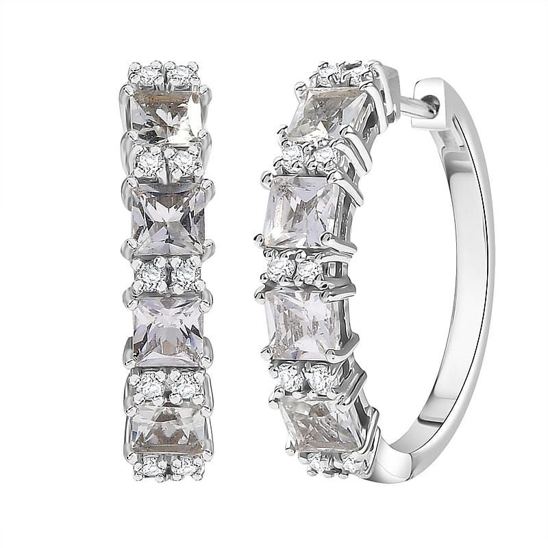 D'Joy Golconda Topaz 3.90 ctw Fancy Earrings in Platinum Over Sterling Silver