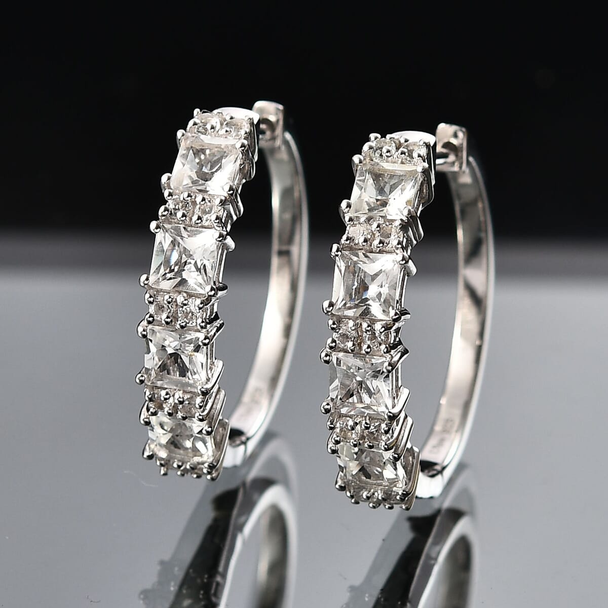 D'Joy Golconda Topaz 3.90 ctw Fancy Earrings in Platinum Over Sterling Silver image number 1