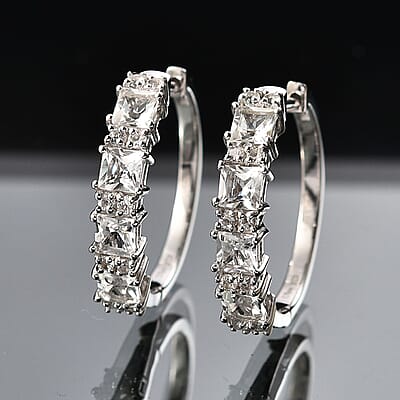 D'Joy Golconda Topaz 3.90 ctw Fancy Earrings in Platinum Over Sterling Silver