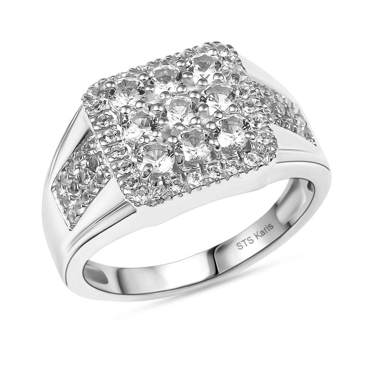 Karis Golconda Topaz 1.65 ctw Mens Ring in Platinum Bond (Size 10.0) image number 0