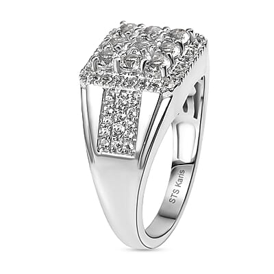 Karis Golconda Topaz 1.65 ctw Mens Ring in Platinum Bond (Size 10.0)