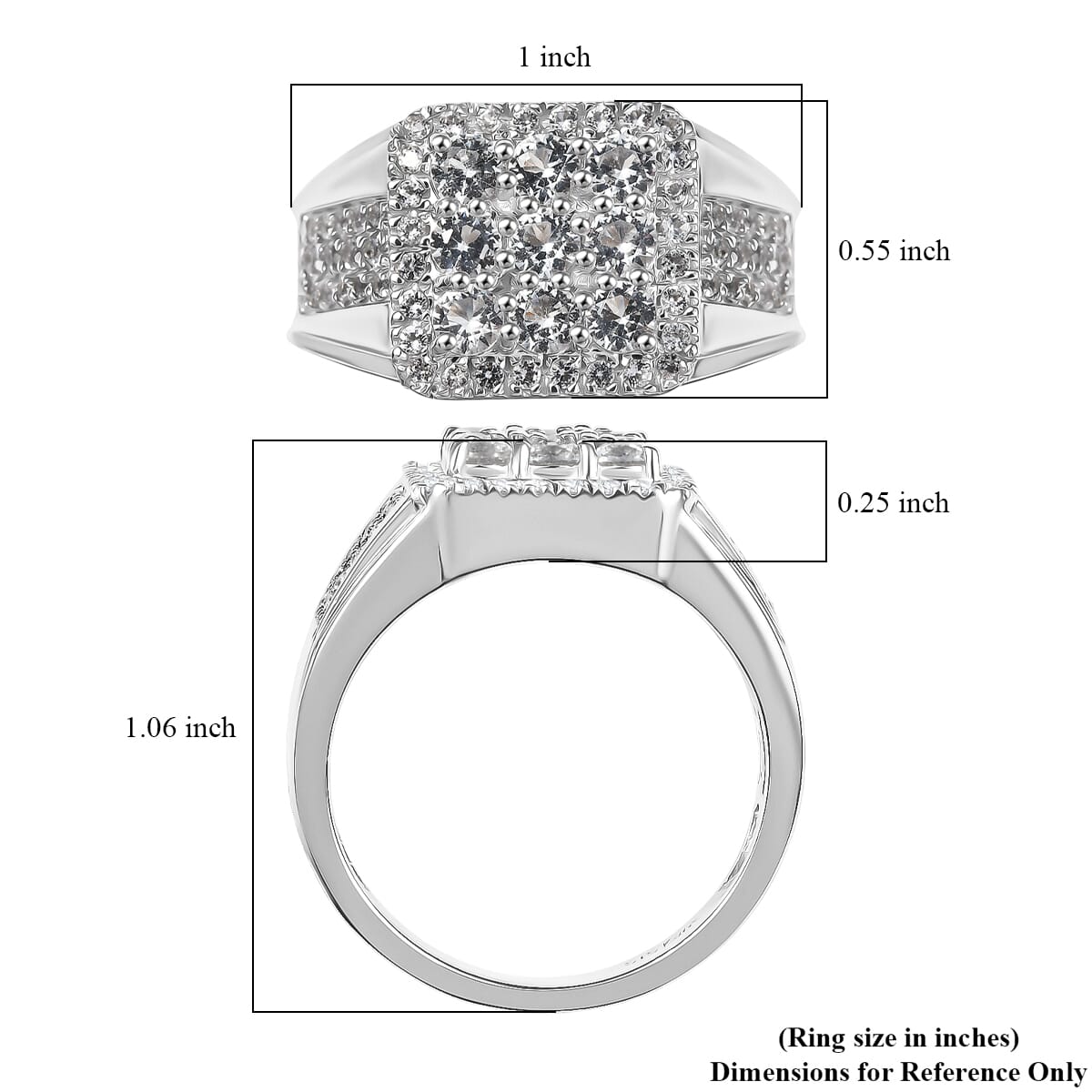 Karis Golconda Topaz Mens Ring in Platinum Bond (Size 13.0) 1.65 ctw image number 5