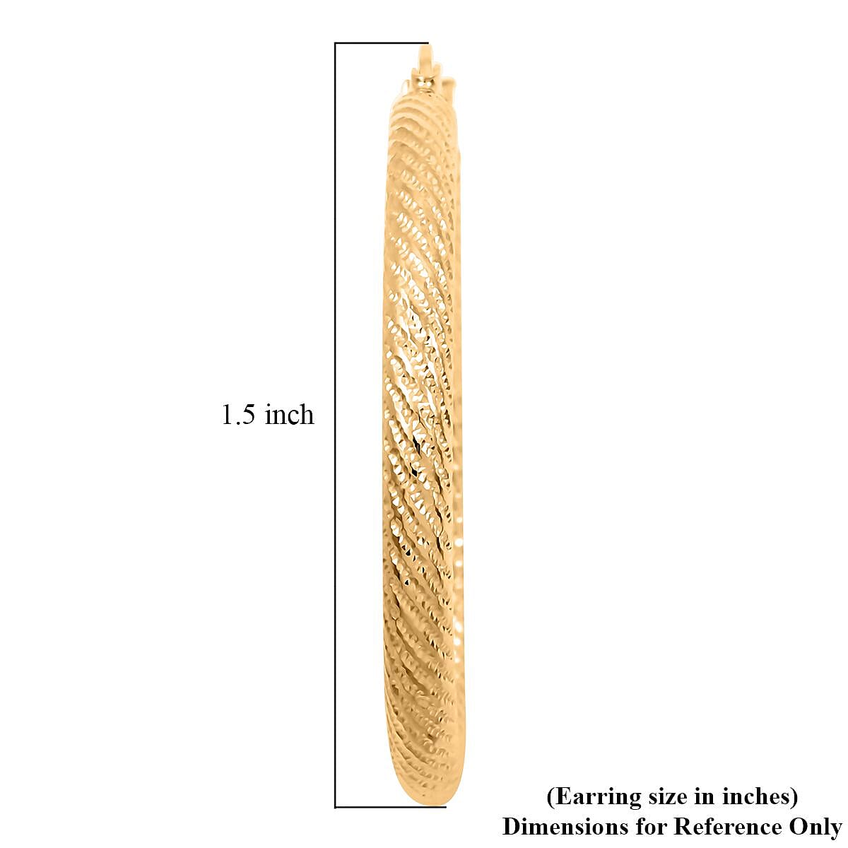 10K Yellow Gold 3x36.4mm Miligreen Hoop Earrings 3.60 Grams