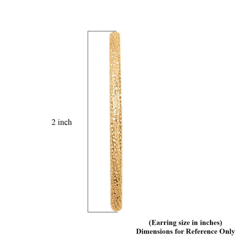 10K Yellow Gold 3x46mm Miligreen Hoop Earrings 4.30 Grams