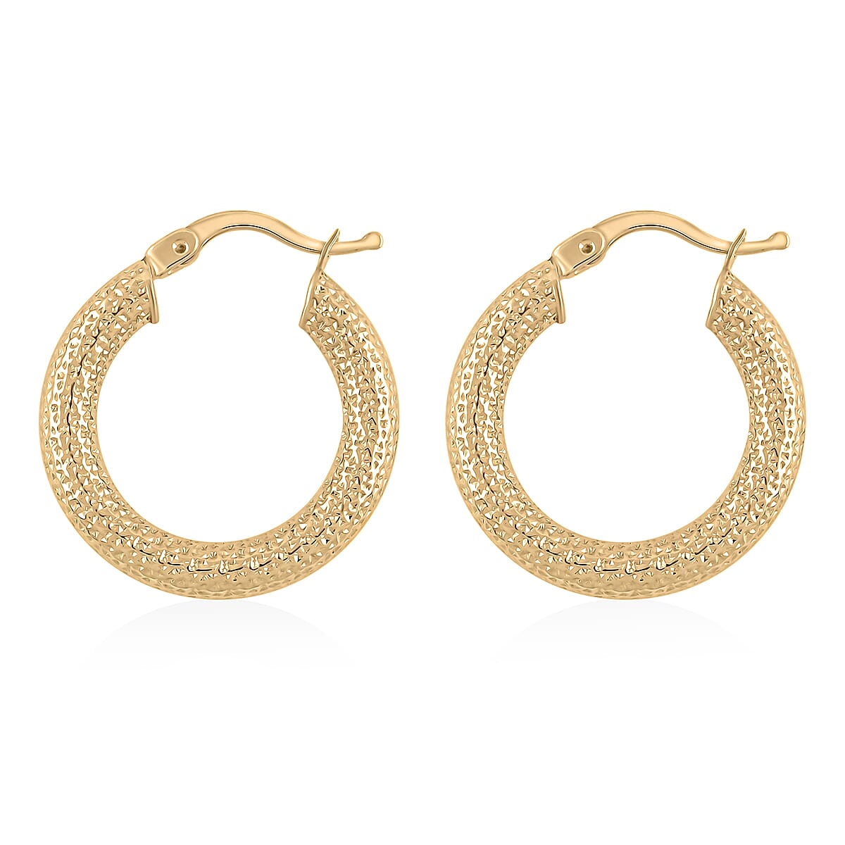 10K Yellow Gold 4x22.8mm Miligreen Hoop Earrings 3.20 Grams