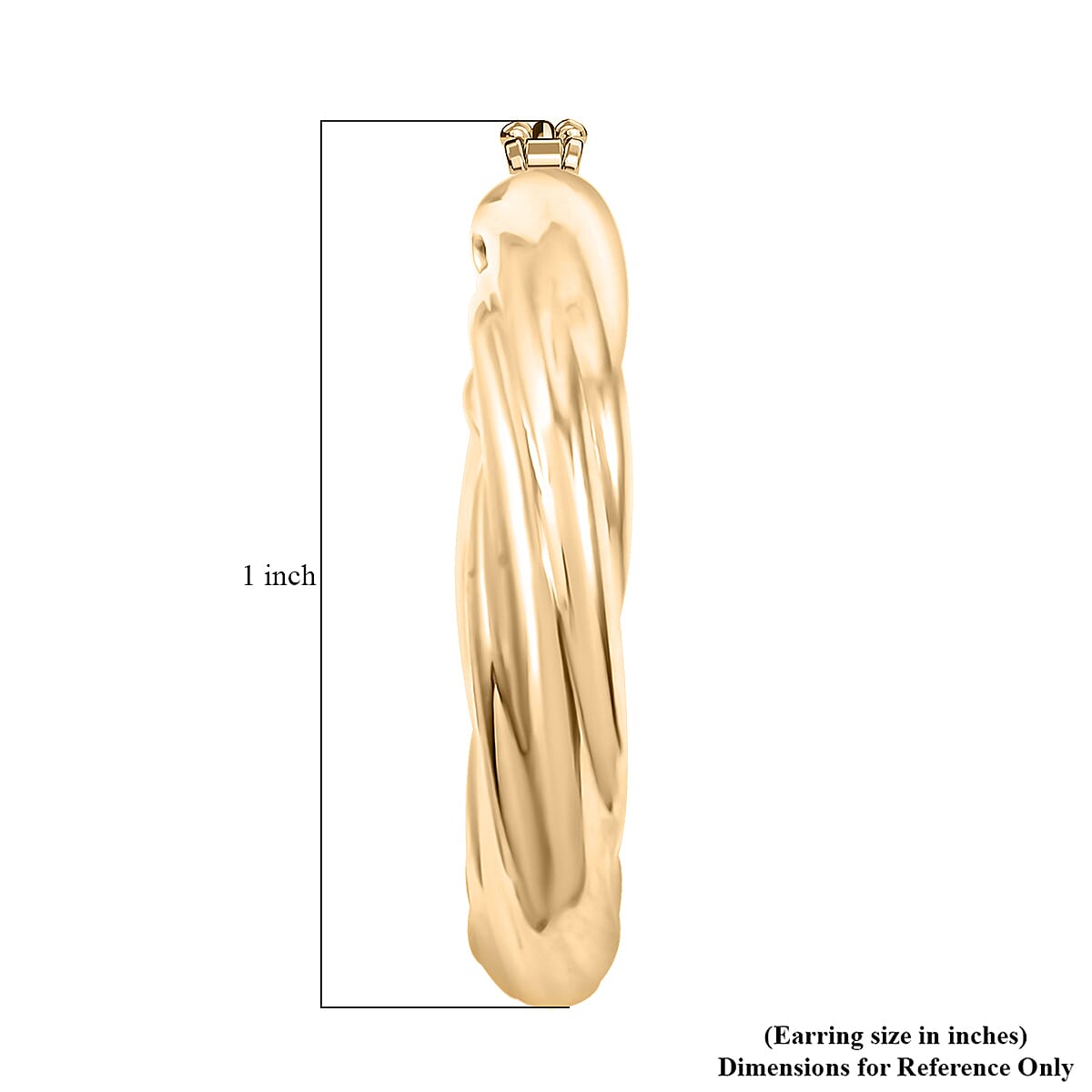 Twisted 4.3x22.2mm Hoop Earrings in 10K Yellow Gold 2.7 Grams