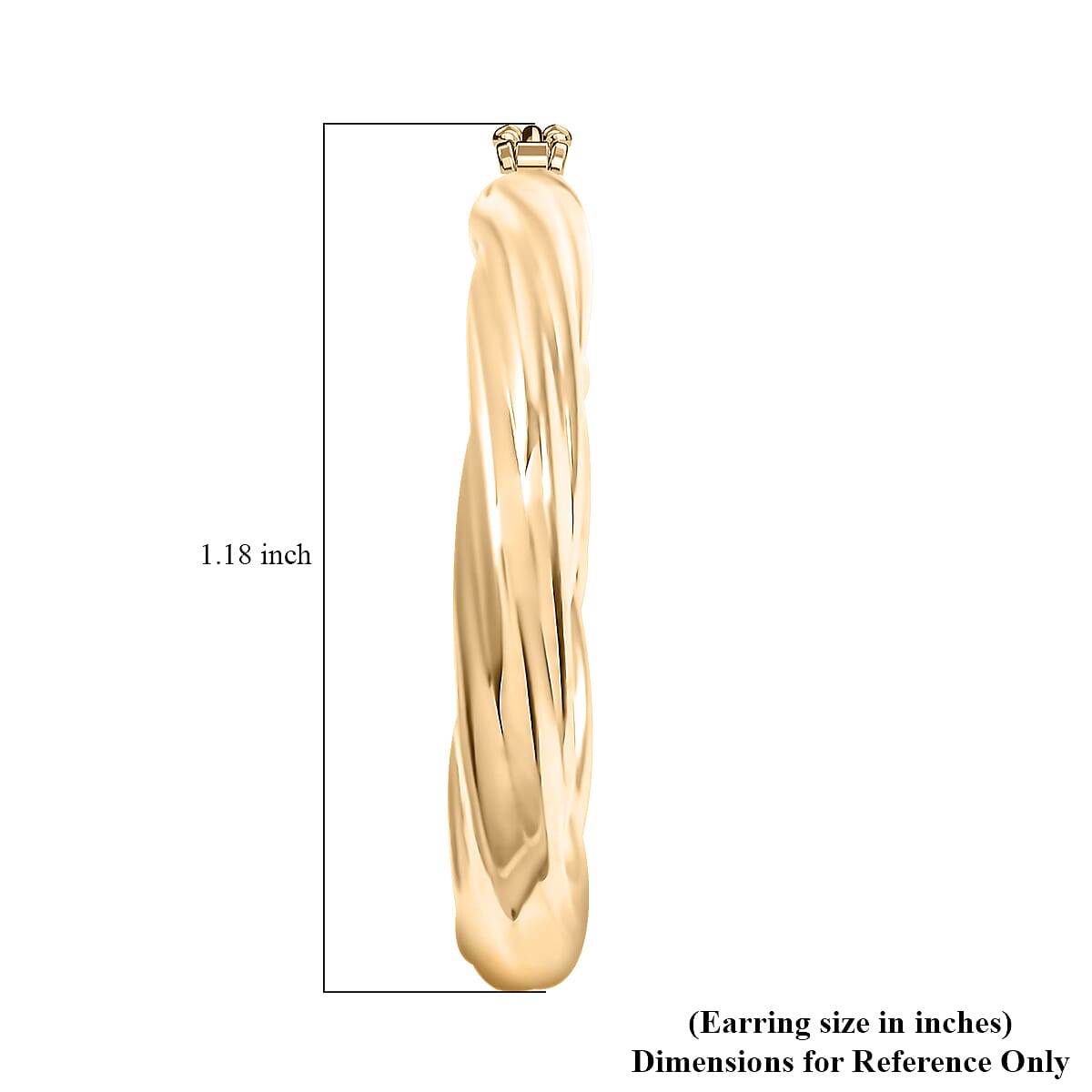 Twisted 4.3x27.7mm Hoop Earrings in 10K Yellow Gold 3.4 Grams