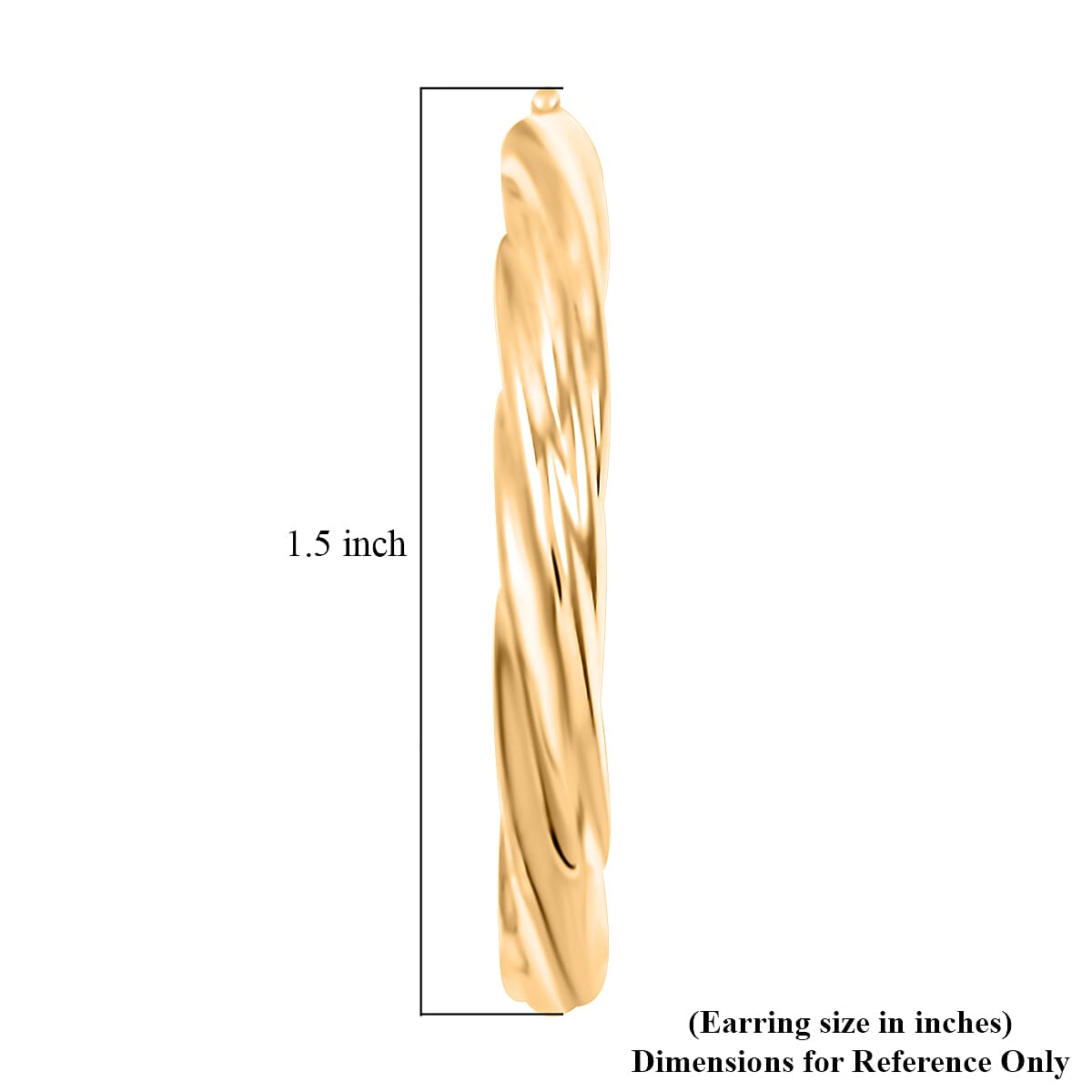 Twisted 4.3x32.8mm Hoop Earrings in 10K Yellow Gold 4.3 Grams