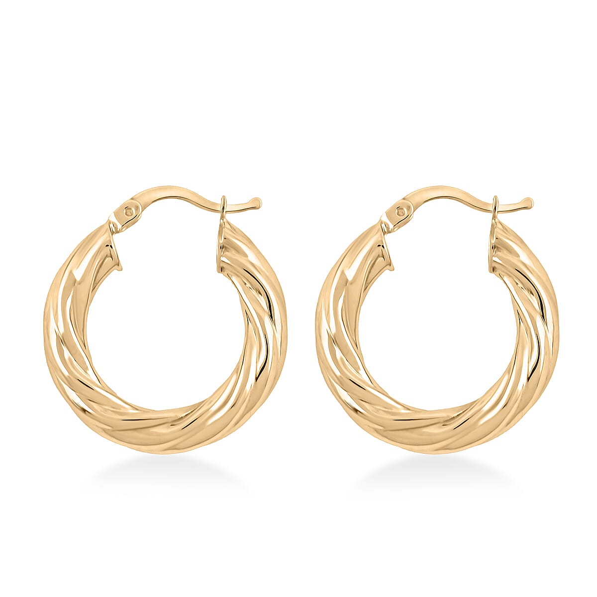 Twisted 5.3x24mm Hoop Earrings in 10K Yellow Gold 3.9 Grams