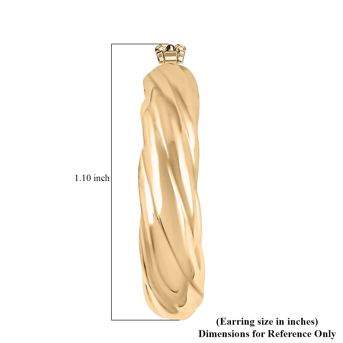 Twisted 5.3x24mm Hoop Earrings in 10K Yellow Gold 3.9 Grams