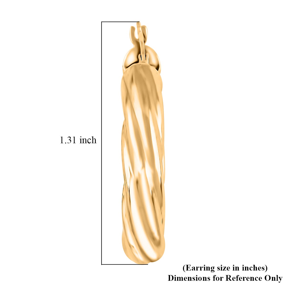 Twisted 5.3x29mm Hoop Earrings in 10K Yellow Gold 4.7 Grams