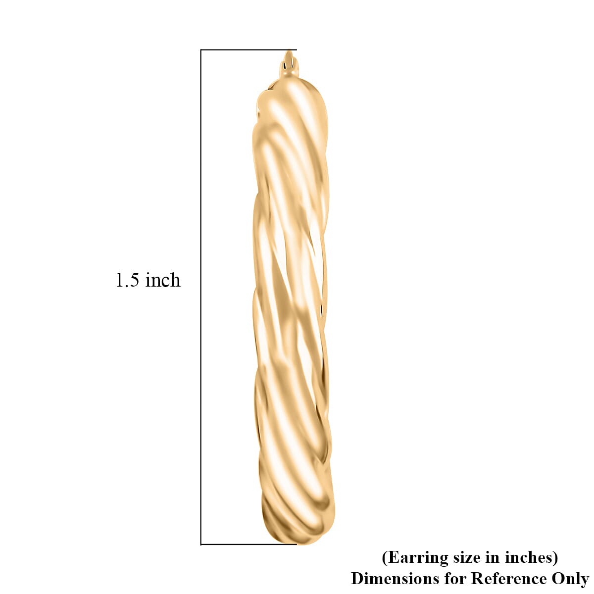 Twisted 5.3x33.5mm Hoop Earrings in 10K Yellow Gold 6 Grams
