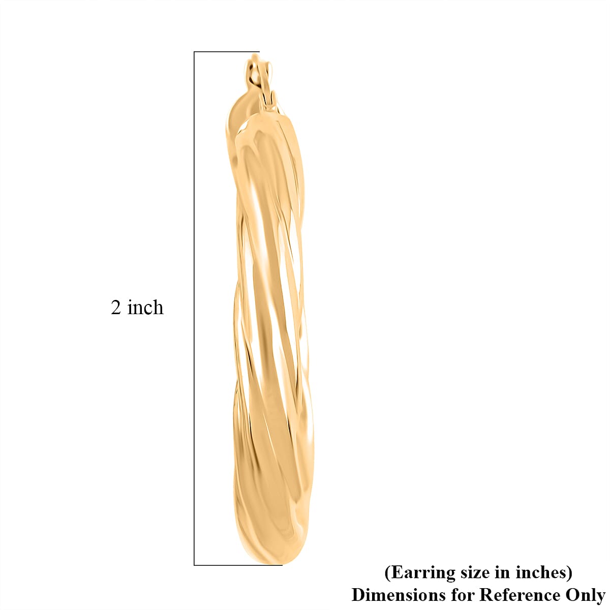 Twisted 5.3x39mm Hoop Earrings in 10K Yellow Gold 6.9 Grams