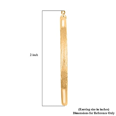 Pipe Diamond-cut 3x45.5mm Hoop Earrings in 10K Yellow Gold 2.60 Grams