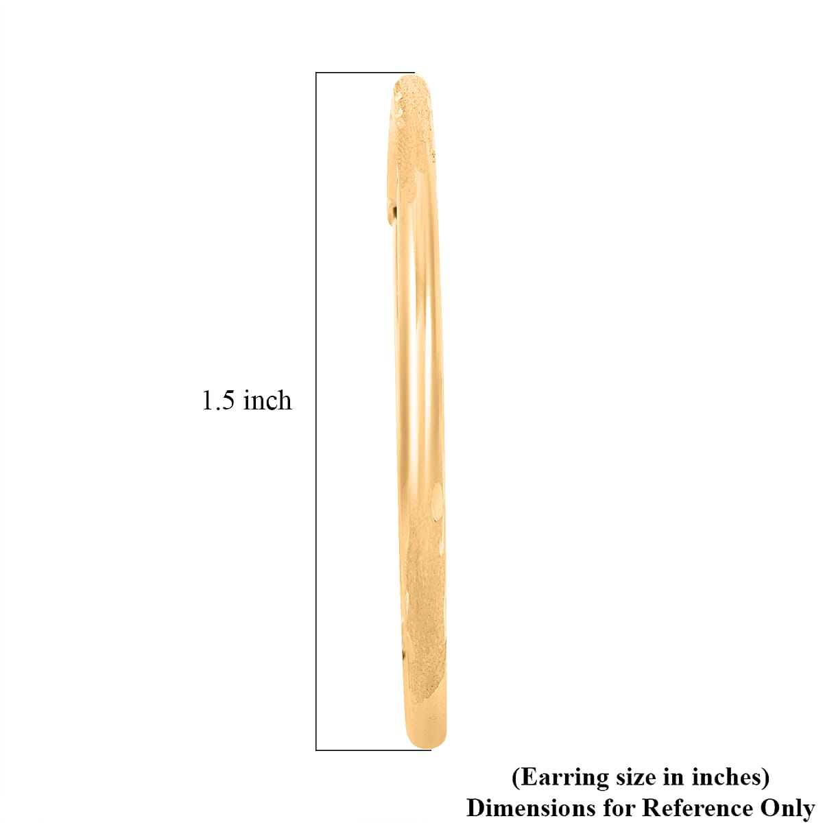 Pipe Diamond-cut 2x34.8mm Hoop Earrings in 10K Yellow Gold 1.6 Grams image number 3