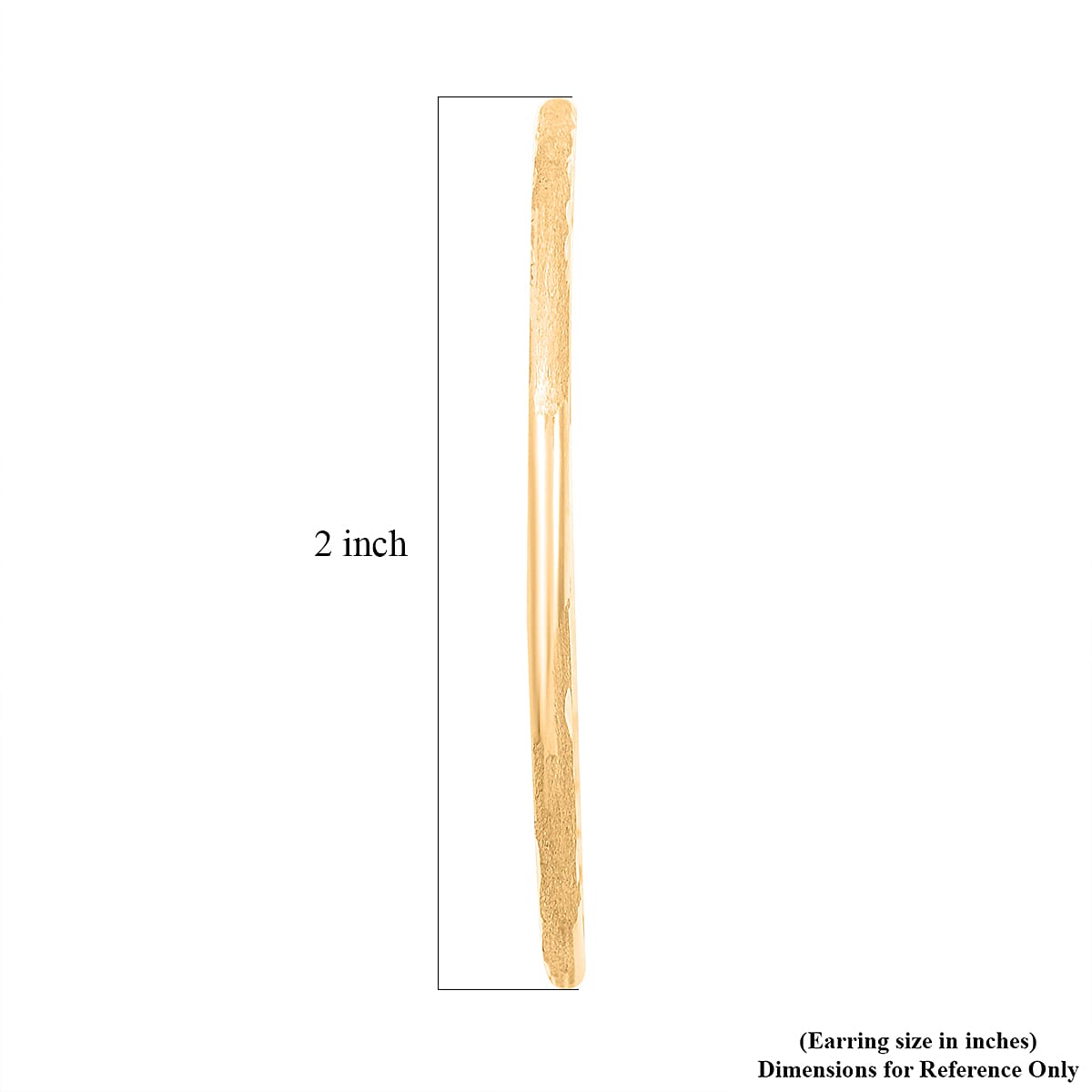 Pipe Diamond-cut 2x44.4mm Hoop Earrings in 10K Yellow Gold 1.9 Grams