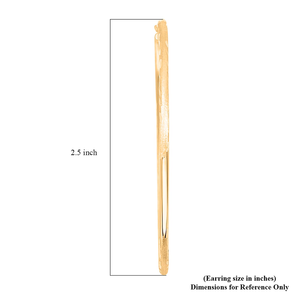 Pipe Diamond-cut 2x54.65mm Hoop Earrings in 10K Yellow Gold 2.4 Grams image number 3