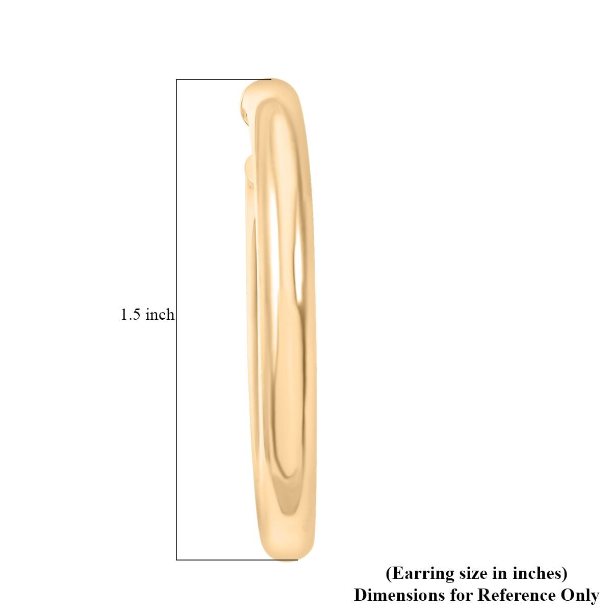 Pipe Plain 4x35mm Hoop Earrings in 10K Yellow Gold 3.1 Grams image number 3