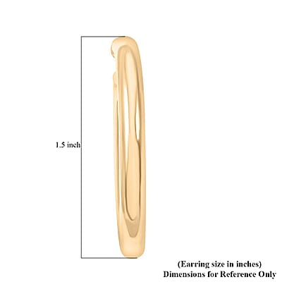 Pipe Plain 4x35mm Hoop Earrings in 10K Yellow Gold 3.1 Grams