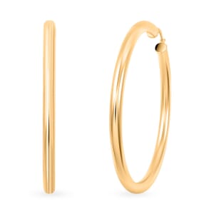 Pipe Plain 4x54.5mm Hoop Earrings in 10K Yellow Gold 5.1 Grams