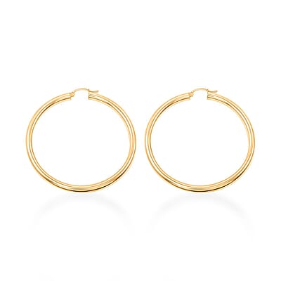 Pipe Plain 4x54.5mm Hoop Earrings in 10K Yellow Gold 5.1 Grams