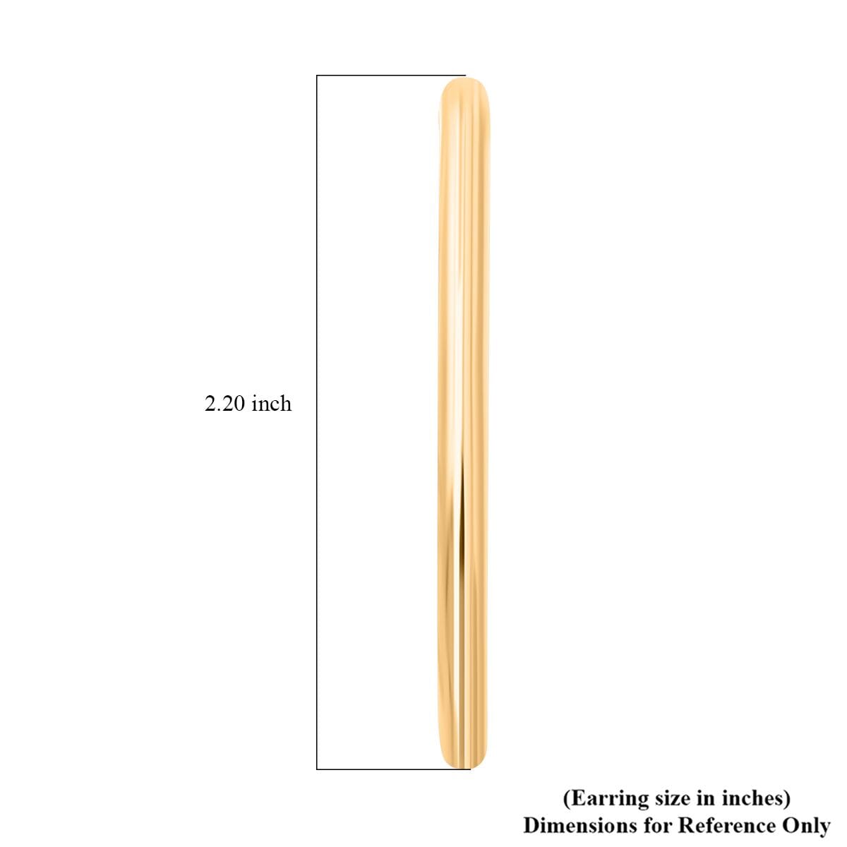 Pipe Plain 4x54.5mm Hoop Earrings in 10K Yellow Gold 5.1 Grams image number 3