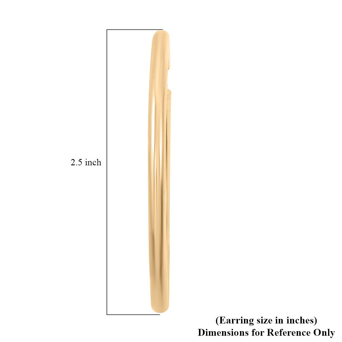 Pipe Plain 4x64mm Hoop Earrings in 10K Yellow Gold 6 Grams image number 3