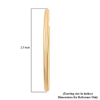 Pipe Plain 4x64mm Hoop Earrings in 10K Yellow Gold 6 Grams